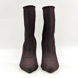 Veronica Beard Lisa Stretch Knit Sock Brown Fabric Socks Boots size 5.5