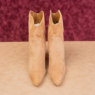 Vince Women Modern Western Brown Suede Heel Slip-on Pointy toe Boots 9US EUR40