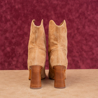 Vince Women Modern Western Brown Suede Heel Slip-on Pointy toe Boots 9US EUR40