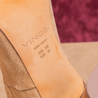 Vince Women Modern Western Brown Suede Heel Slip-on Pointy toe Boots 9US EUR40