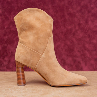 Vince Women Modern Western Brown Suede Heel Slip-on Pointy toe Boots 9US EUR40