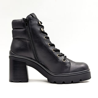 Jeffrey Campbell Women Hikes Black Leather Festival Platform Combat Boots size 7