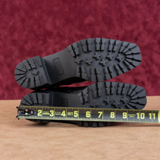 Andre Assous Women Milla Black Leather Square Toe Fashion Lug Ankle Boots size 8