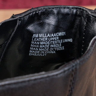 Andre Assous Women Milla Black Leather Square Toe Fashion Lug Ankle Boots size 8