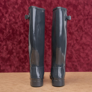 Hunter Women Original Tour Gloss Gray Farm Barn Wellies Rain Rubber Boots 8US EUR39