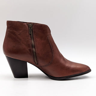 Frye Women Jennifer Whiskey Western Ankle Boots Brown Leather 10M