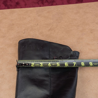 ECCO Women Black Leather Riding Wide Calf Strap Moto Knee Boots sz 11US EUR42