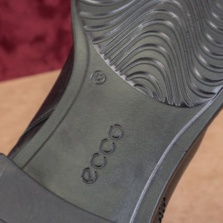 ECCO Women Black Leather Riding Wide Calf Strap Moto Knee Boots sz 11US EUR42