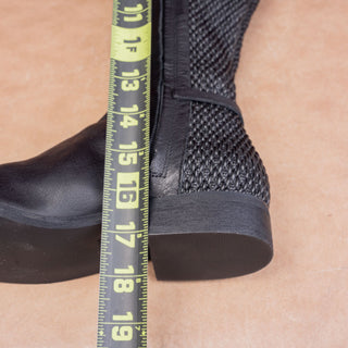Cole Haan Women Isabel Black Leather Classic Riding Equestrian Stretch Boots 6
