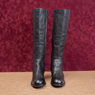 Cole Haan Women Isabel Black Leather Classic Riding Equestrian Stretch Boots 6