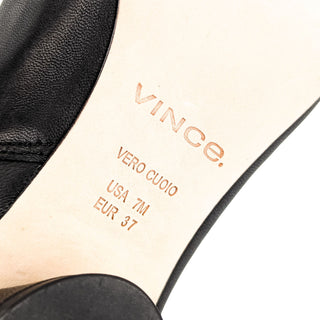 Vince Women Rockville Black Leather Office Ankle Boots sz 7US EUR37