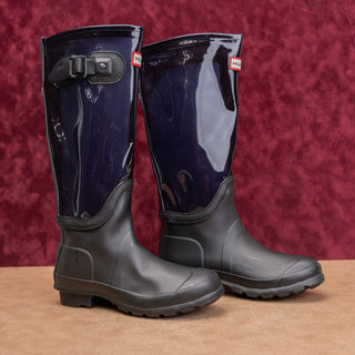 Hunter Unisex Original Clear Black Festival Party Wellies Rain Boots sz 5.5M 6F