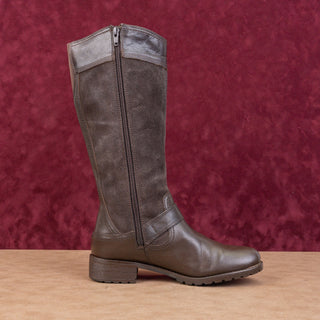 Timberland Women Earthkeepers Bethel Brown leather Buckle Moto Knee Boots sz 7