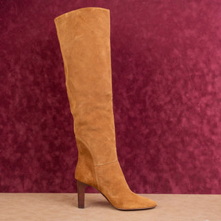 Giuseppe Zanotti Women Brown Suede Fashion Heel Slip-on OTK Boots 9.5US EUR 40