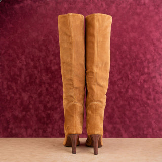 Giuseppe Zanotti Women Brown Suede Fashion Heel Slip-on OTK Boots 9.5US EUR 40