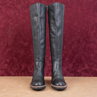 Vince Camuto Women Kensilie Black Leather Zip Fashion Lug OTK Boots 7US EUR 37.5