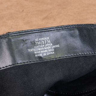 Vince Camuto Women Kensilie Black Leather Zip Fashion Lug OTK Boots 7US EUR 37.5