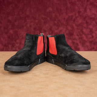Ara Women Rainn Black High Soft Footbed Fine Suede Chelsea Boots Sz 6