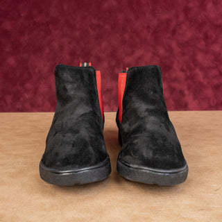 Ara Women Rainn Black High Soft Footbed Fine Suede Chelsea Boots Sz 6