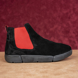 Ara Women Rainn Black High Soft Footbed Fine Suede Chelsea Boots Sz 6