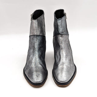 Free People Women Luna Silver Metallic Western Zip Boots size 10US EUR 40