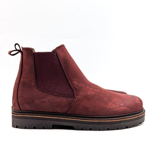 Birkenstock Unisex Stalon Burgundy Grain Leather Chelsea Boots size W9 M7 EUR 40