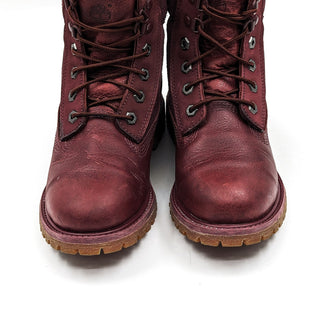 Timberland Women Premium 6Inch Burgundy Leather Lace Combat Boots size 7