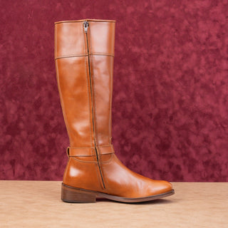 Penelope Chilvers Women Slad Tan Leather Riding Knee Boots sz 7US EUR38