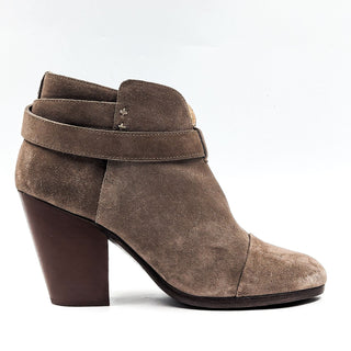 Rag&Bone Women Harlow Taupe Suede Strappy Heel Ankle Boots size 8US EUR38