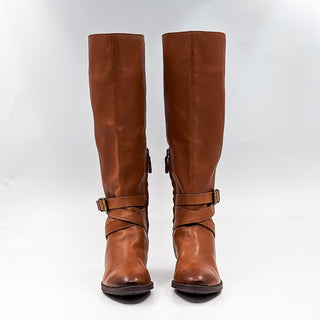 Sam Edelman Women Pansy Brown Leather Riding Tall Round Toe Boots Size 7