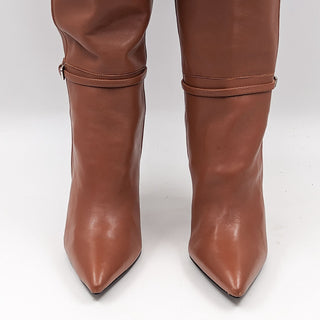 Reiss Women Caitlin Brown Leather Dress Office Tall Boots size 10.5.US EUR 41