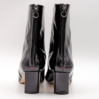Aeyde Women Donna Black Patent Leather Boots 55mm Heel size 9.5US EUR 40