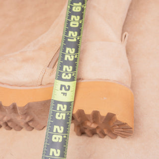 Vince Camuto Women Melleya Beige Fabric Party Festival OTK Lug Boots sz 11