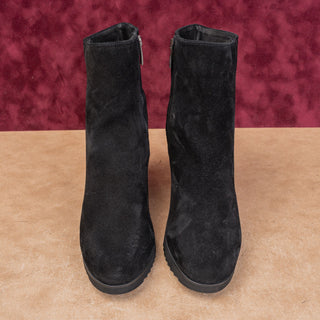 La Canadienne Myranda Waterproof Black Suede Dress Zip Ankle Boots sz 8.5