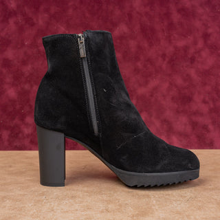La Canadienne Myranda Waterproof Black Suede Dress Zip Ankle Boots sz 8.5