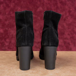 La Canadienne Myranda Waterproof Black Suede Dress Zip Ankle Boots sz 8.5