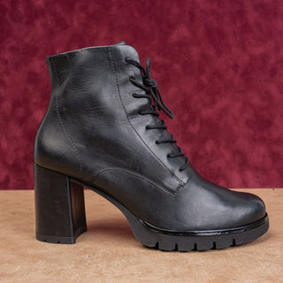 Paul Green Women Black Leather Granny Victorian Lace-up Ankle Boots 9.5US AUS 7