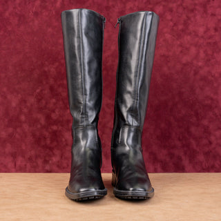 Nine West Women Cindy Black Vegan Leather Riding Equestrian Knee Boots sz 7