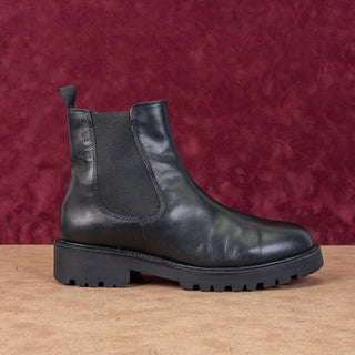 Vagabond Women Kenova Black Leather Lug Sole Chelsea Ankle Boots Sz 10