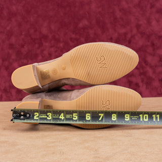 Stuart Weitzman Women Flareblock 60 Taupe Suede Slip-on Ankle Dress Boots sz 8.5