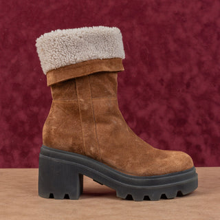 Voile Blanche Women Brown Suede Fleece Lined Winter Boots sz 6.5US EUR37