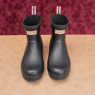 Hunter Women Play Black Rubber Wellies Festival Ankle Boots sz 7US UK 5
