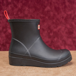 Hunter Women Play Black Rubber Wellies Festival Ankle Boots sz 7US UK 5