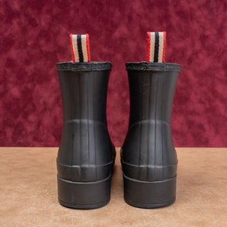 Hunter Women Play Black Rubber Wellies Festival Ankle Boots sz 7US UK 5