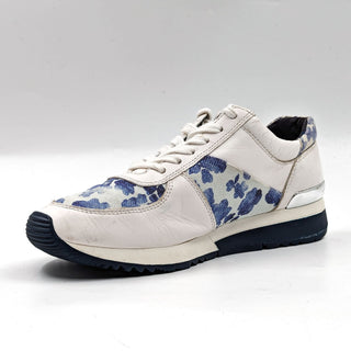 Michael Kors Women Allie Floral Trainer White Leather Summer Sneakers Shoes US 7.5