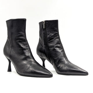 AGL Women Idle Black Leather Office Dressy Ankle Heel Boots 7US EUR37