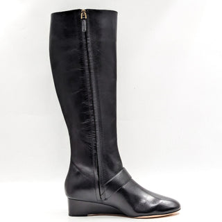 Tory Burch Sophia Black Leather Riding Boots – New with T Logo Detail size 7