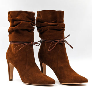 Manolo Blahnik Women Cavashipla Brown Suede Slouch handmade Boots sz 10 EUR 40