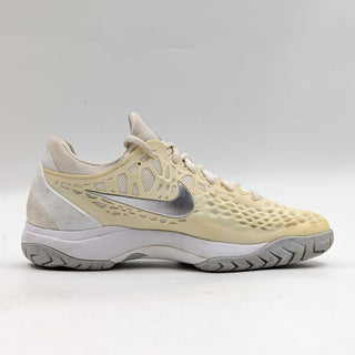 Nike Women Zoom Cage 3 Ivory Fabric Lace-up Tennis Sneakers size 8.5