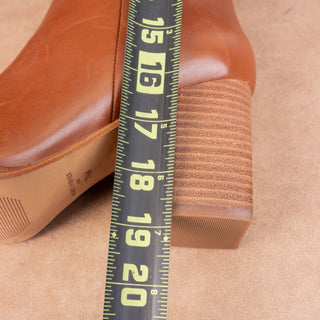 Marc Fisher Women Gab Brown Leather Dress Fashion Heel Knee Boots sz 7.5